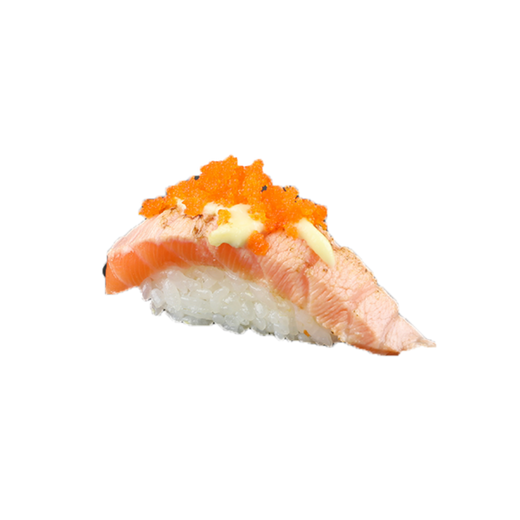 Flamed sake nigiri